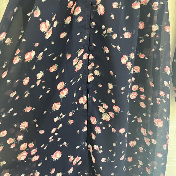 Volcom Two-Piece Silk Maxi Floral Dress w/Cotton Slip - Picture 5 of 6